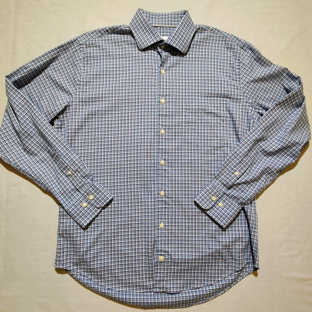 Peter Millar Men's Large Long Sleeve Plaid Shirt